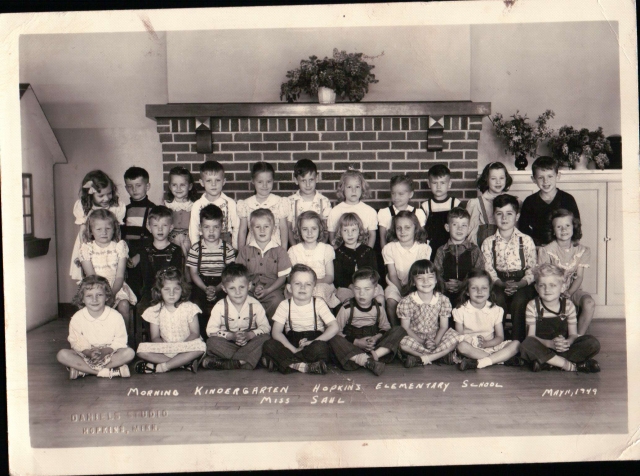 Kindergarten Hopkins Elementery School Miss Sahl 1949