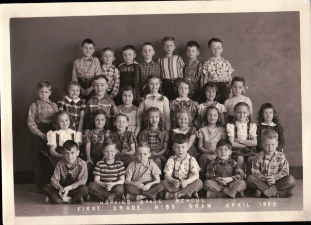First Grade Hopkins Grade School Miss Oram 1950
